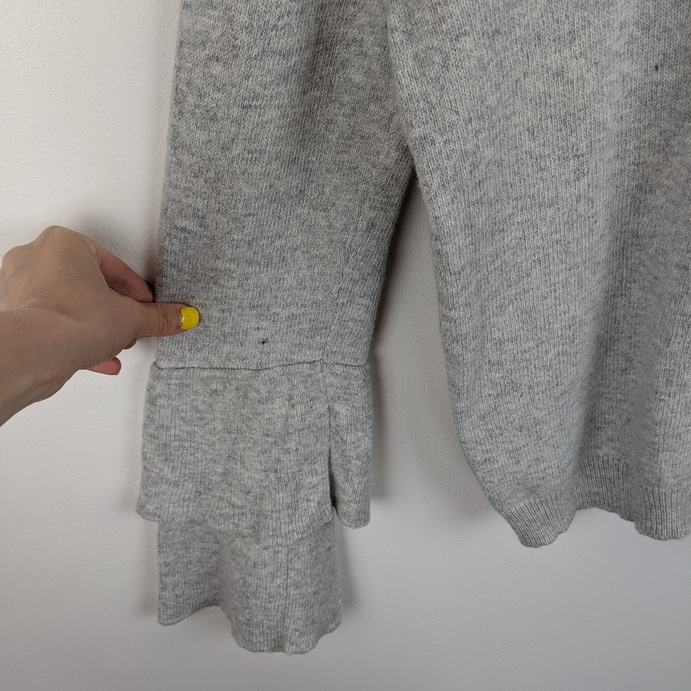 J. Crew Mercantile Gray Tiered Bell Sleeve Sweater - Picture 5 of 7